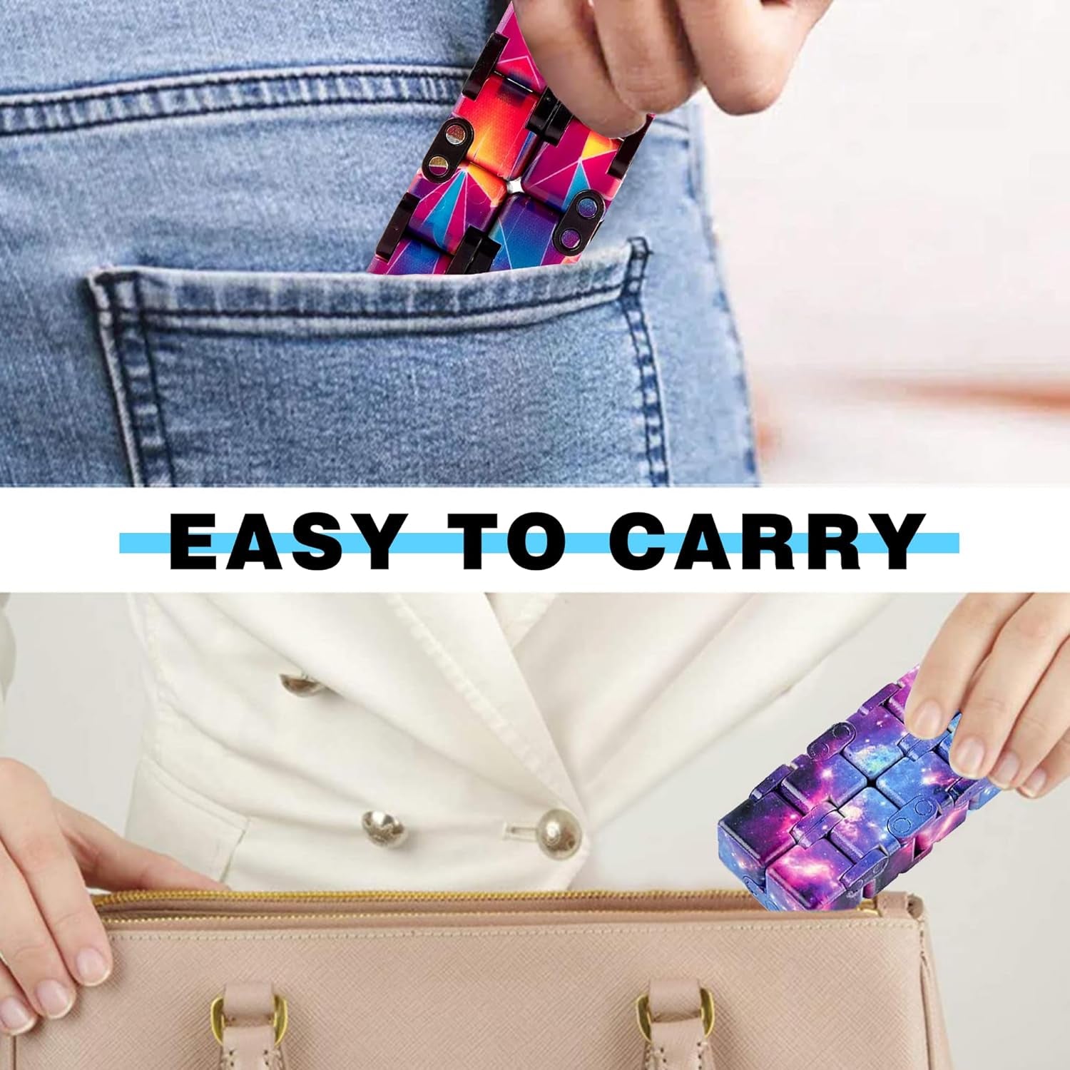 1 Packs Infinity Cube Toy Stress Relieving Fidgeting Game for Kids and Adults,Cute Mini Unique Gadget Anxiety Relief Kill Time Magic Puzzle Flip ADD, ADHD, Killing