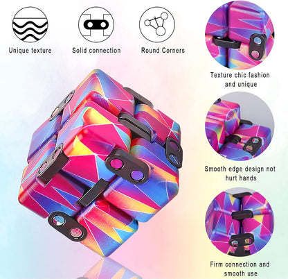 1 Packs Infinity Cube Toy Stress Relieving Fidgeting Game for Kids and Adults,Cute Mini Unique Gadget Anxiety Relief Kill Time Magic Puzzle Flip ADD, ADHD, Killing